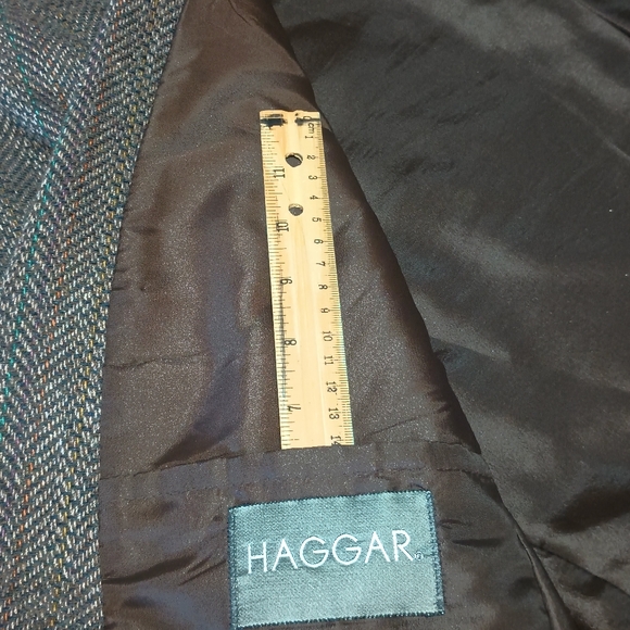 Vintage Haggar Tweed Sport Coat Mens 42R Brown Herringbone Wool Blazer Jacket - Picture 7 of 9